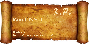 Keszi Pál névjegykártya